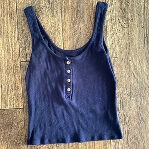 Navy Blue Crop Top